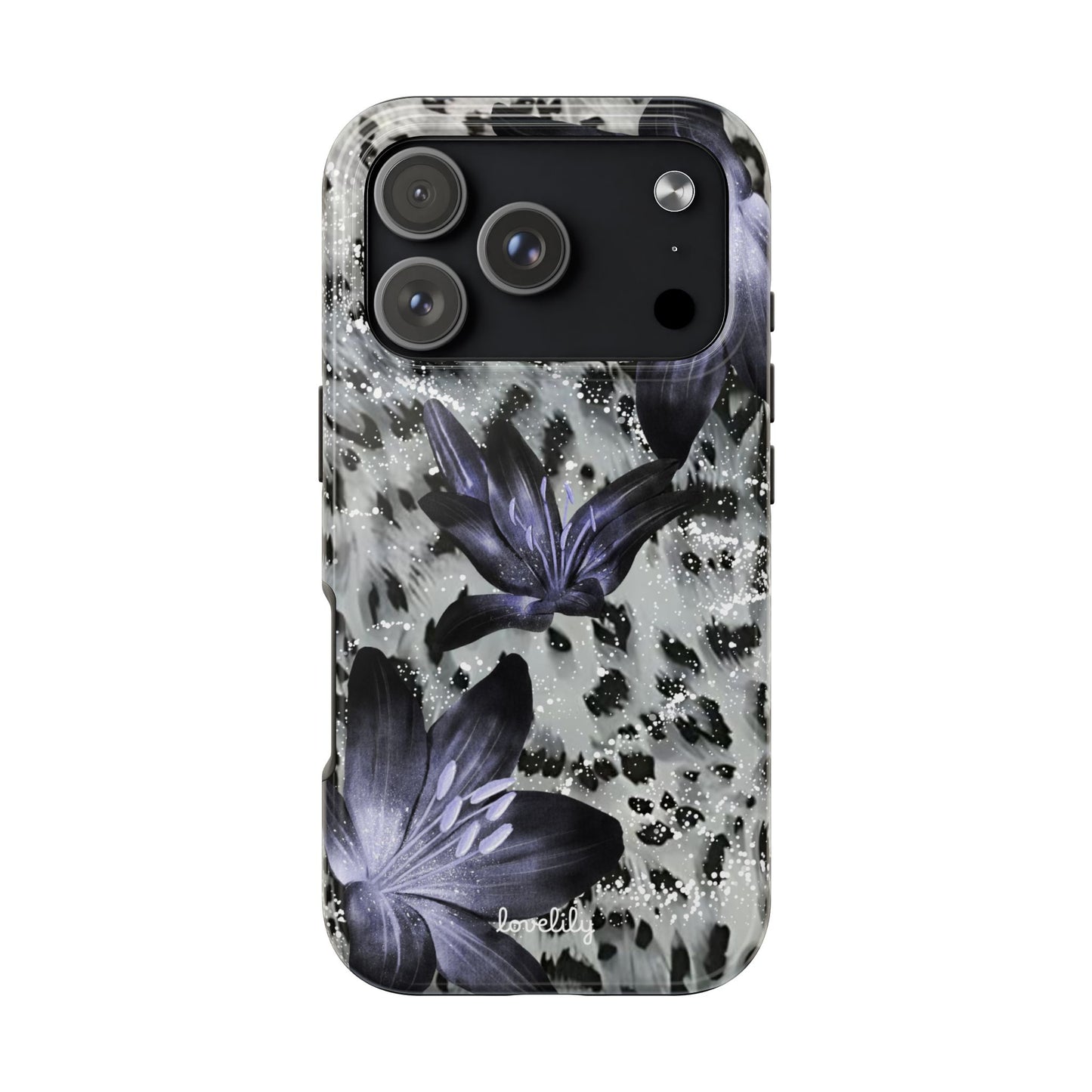 dark flowers stacked phone case