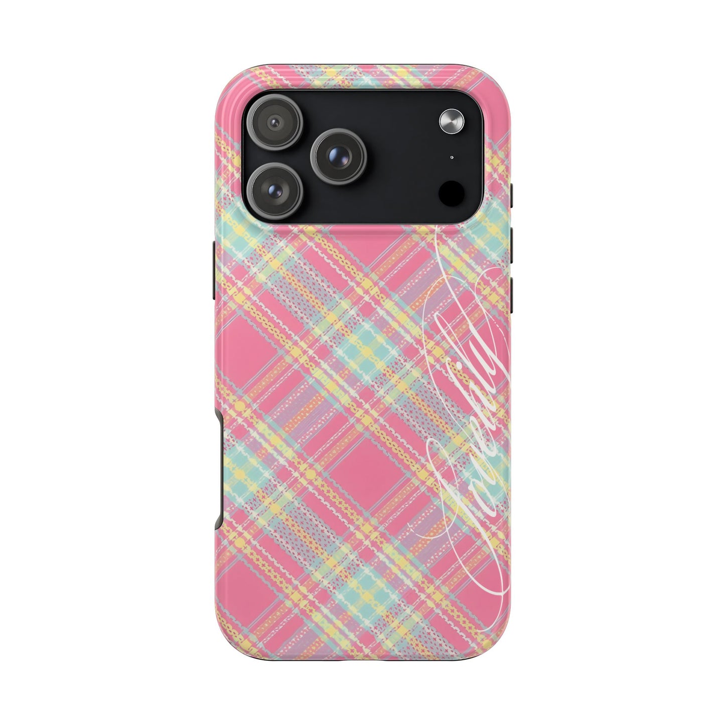 plaid colorful! stacked phone case