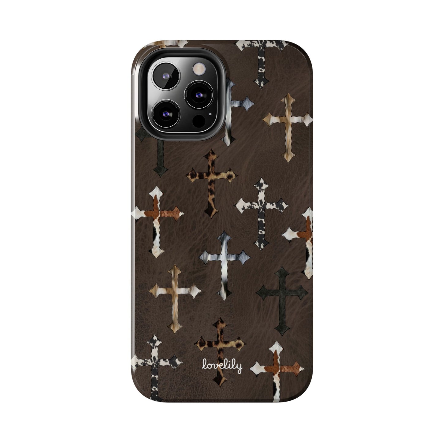 fur cross stacked phone case