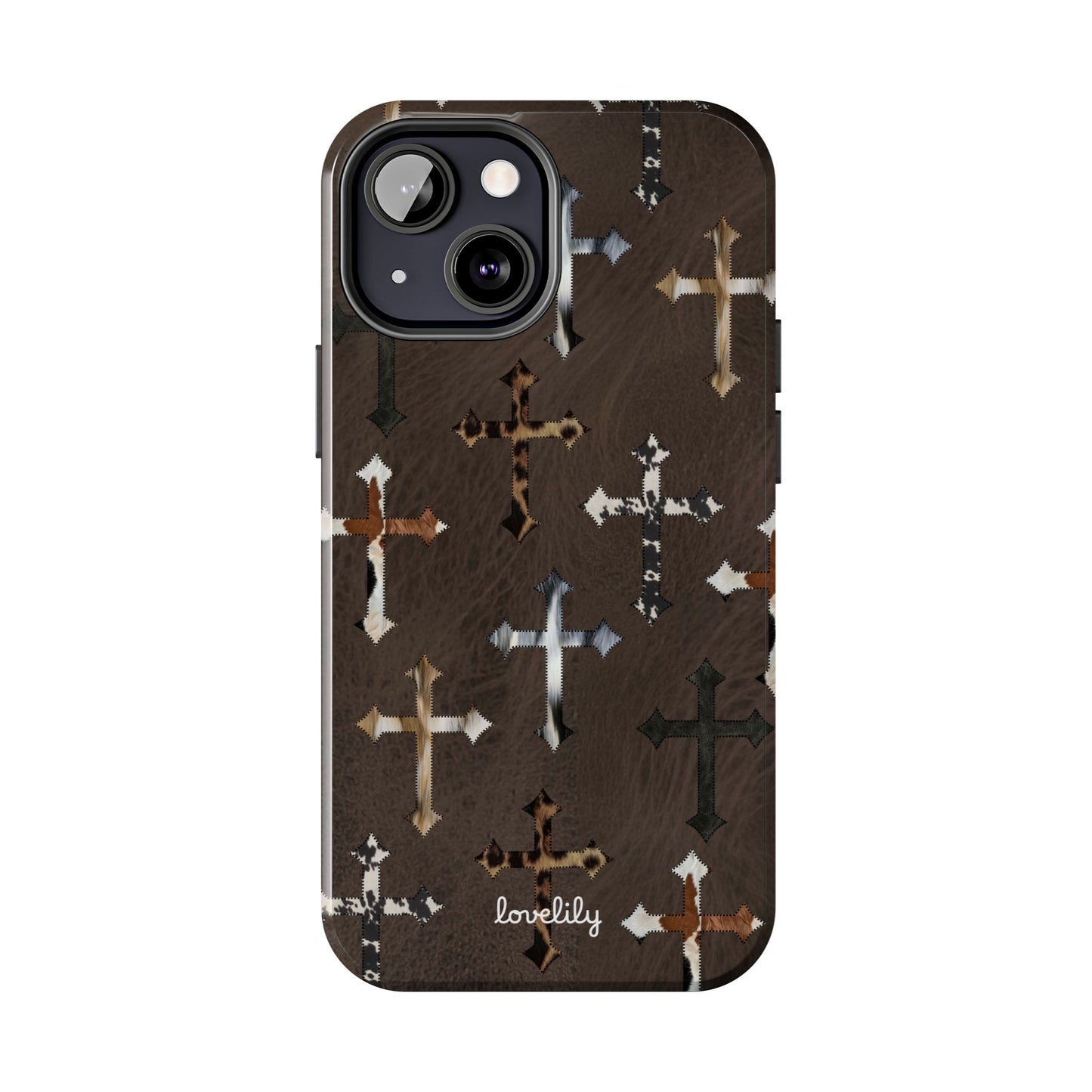 fur cross stacked phone case