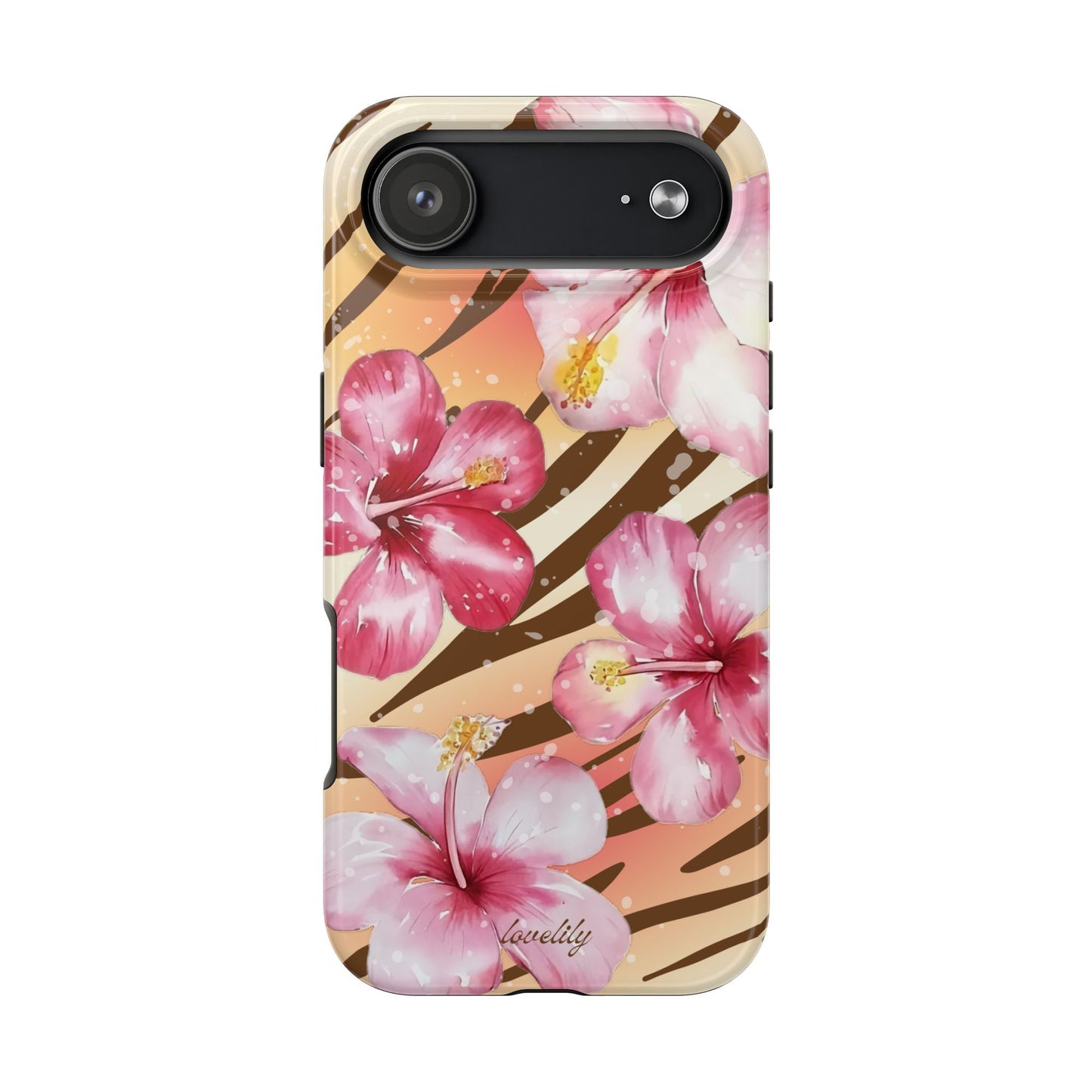 brown zebra n pink! stacked phone case