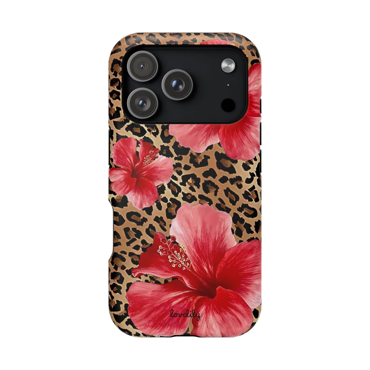 MAGSAFE leopard hibiscus stacked phone case