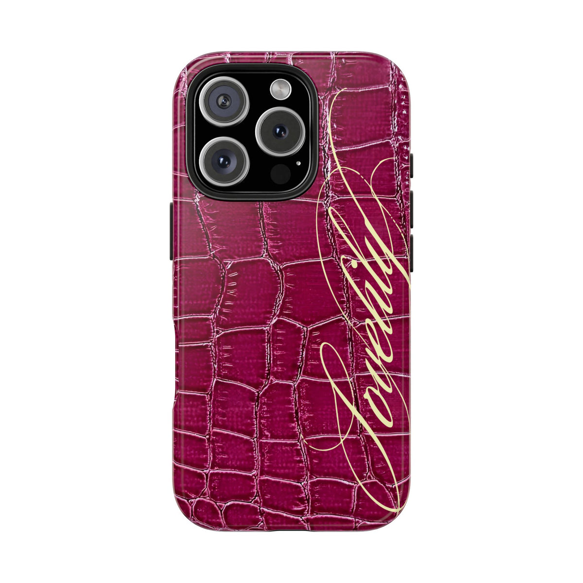 pink croc+  stacked phone case