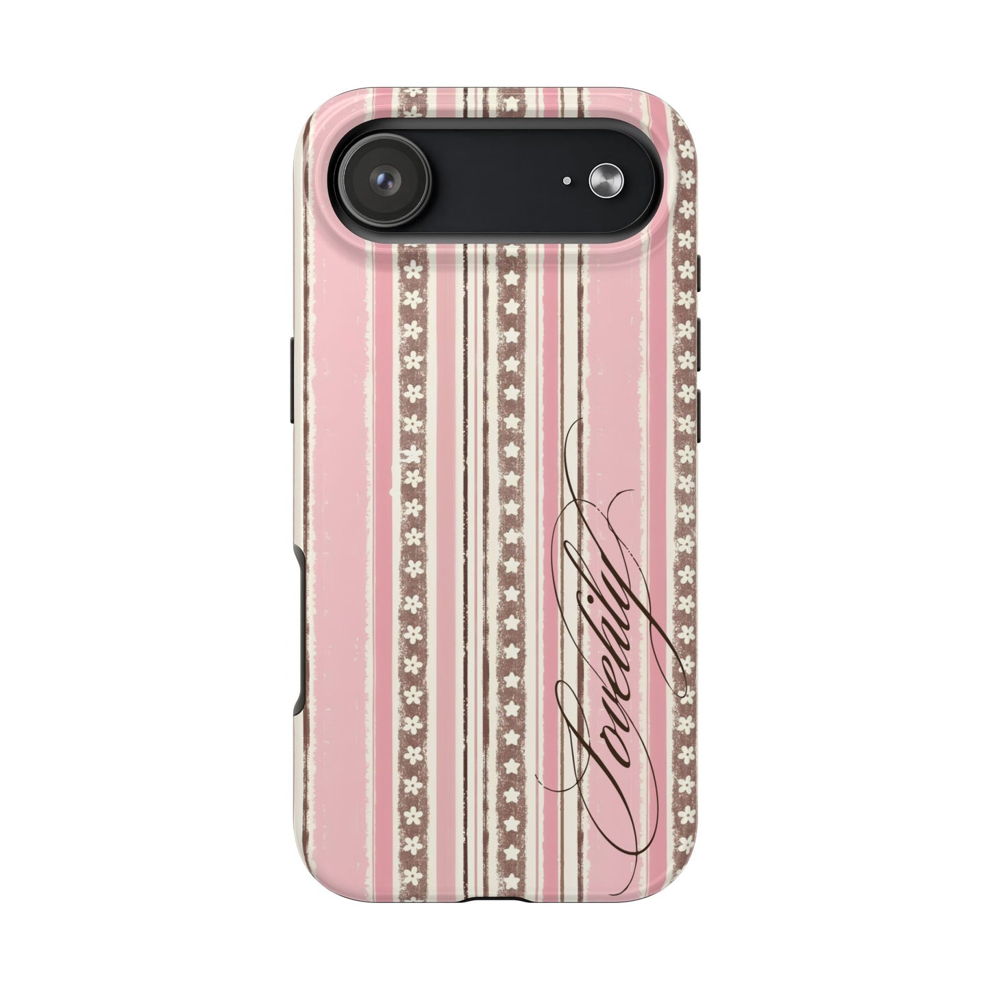 pink n brown striped <3 stacked phone case