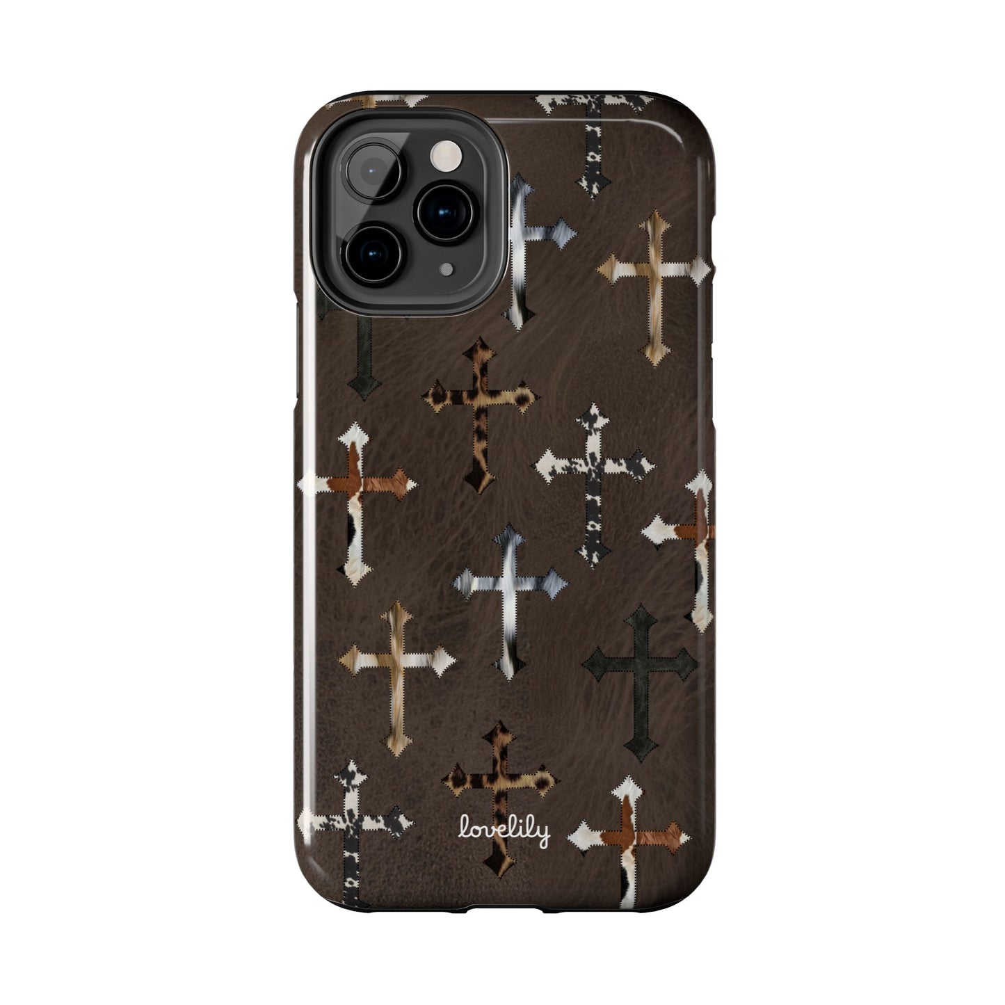 fur cross stacked phone case