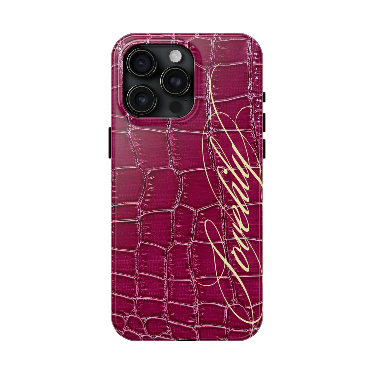 pink croc+  stacked phone case