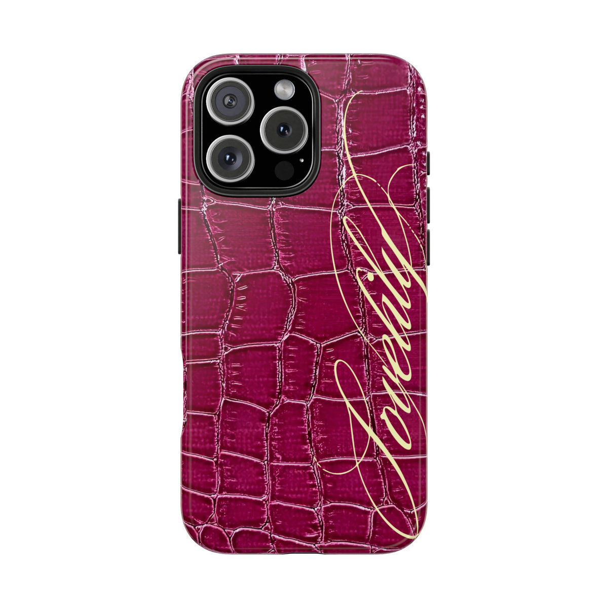 pink croc+  stacked phone case
