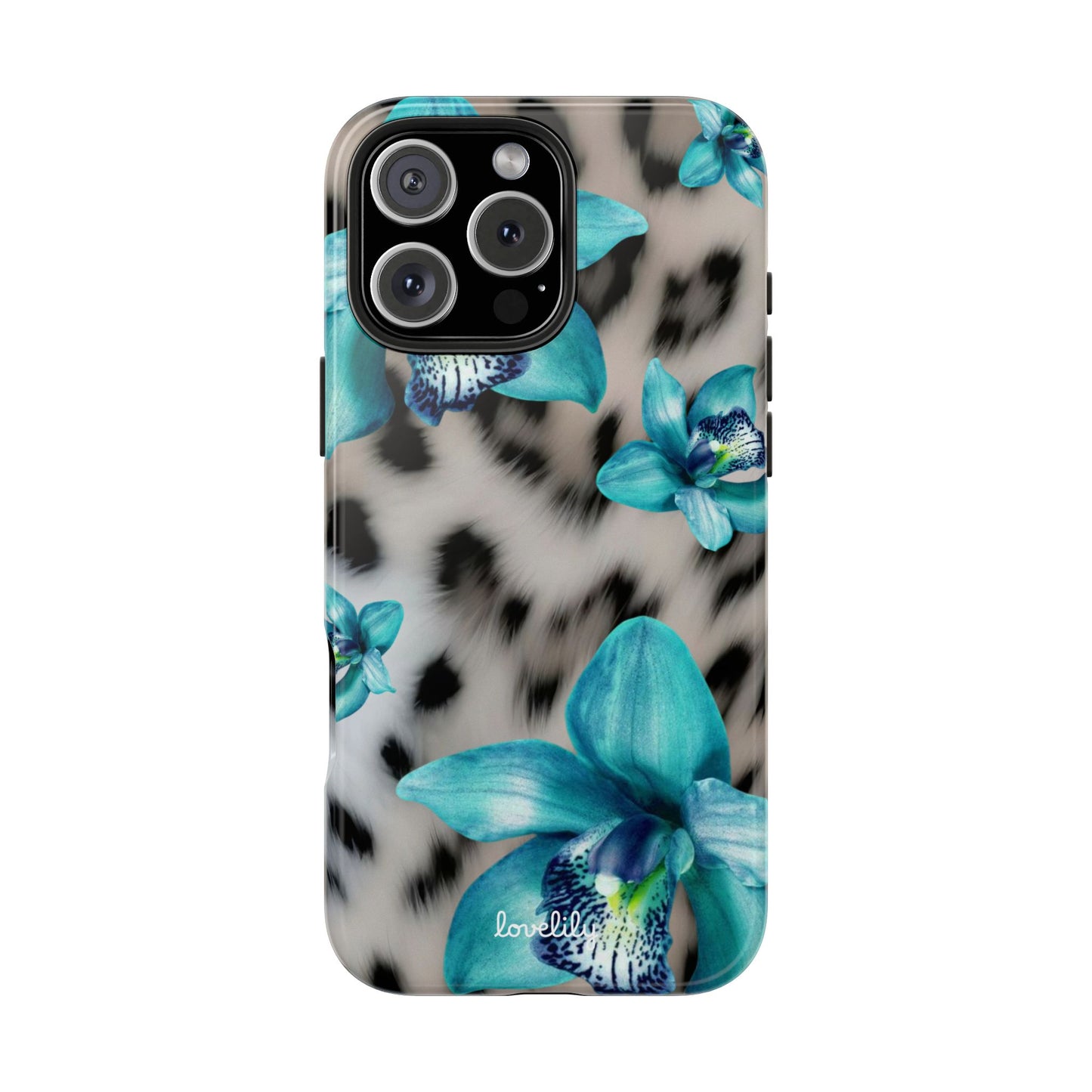 snow leopard orchid stacked phone case