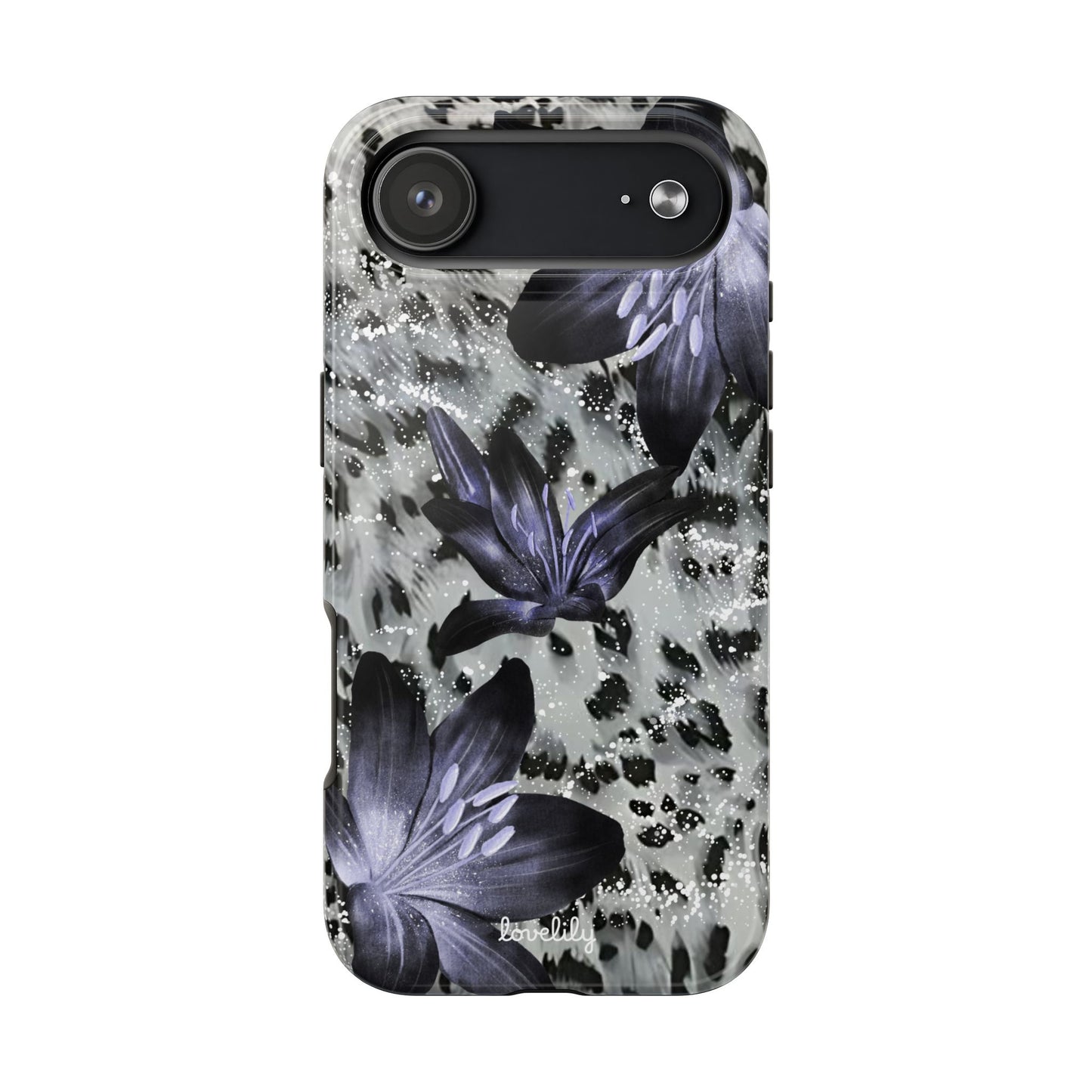 dark flowers stacked phone case