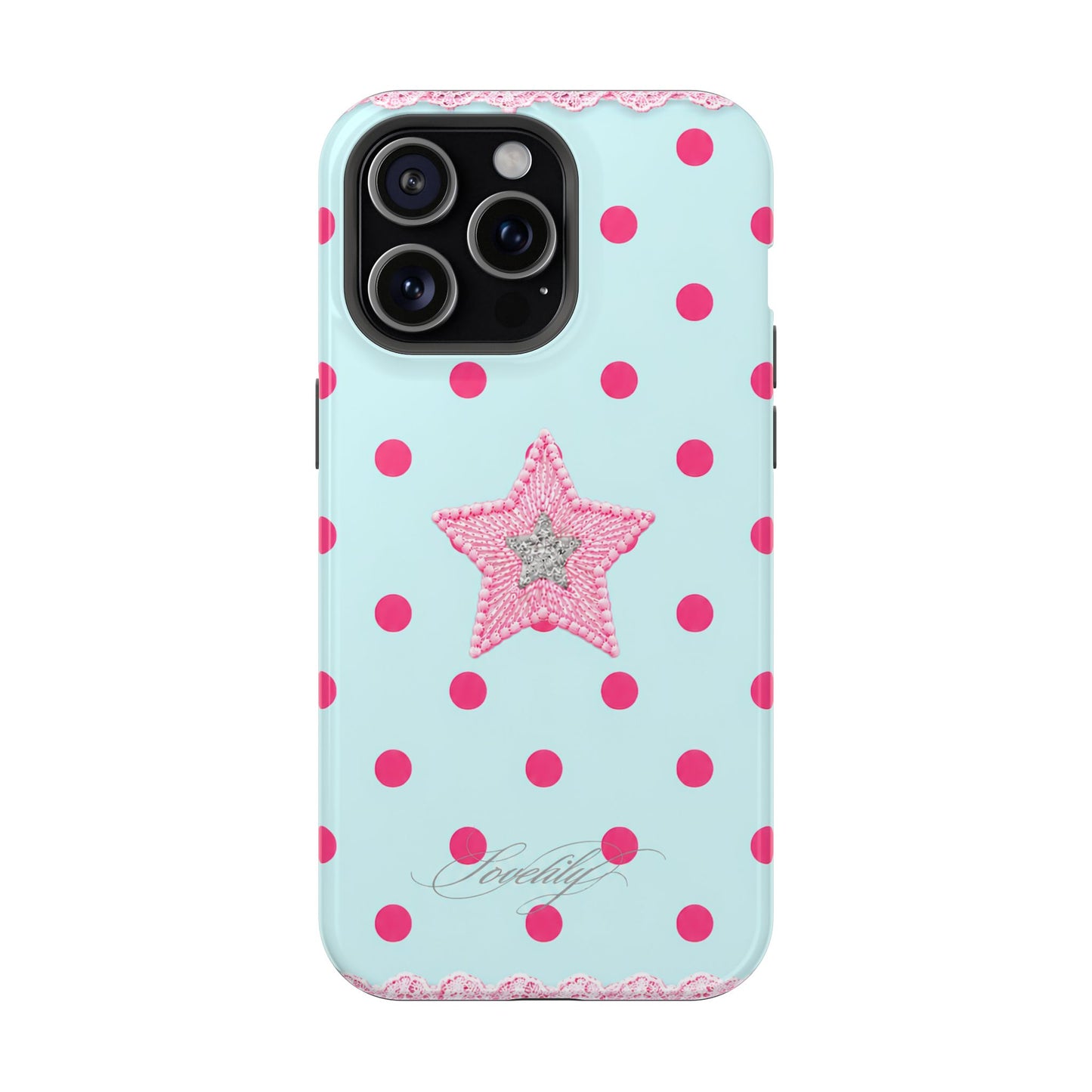 MAGSAFE mint polka dot! stacked phone case