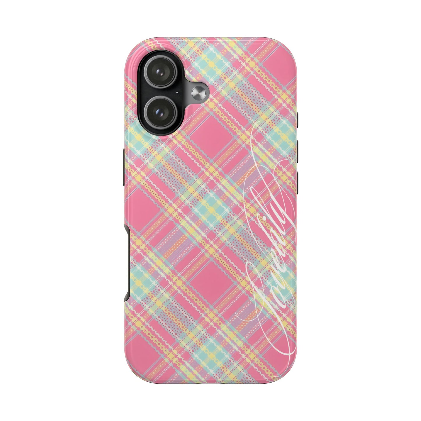 plaid colorful! stacked phone case