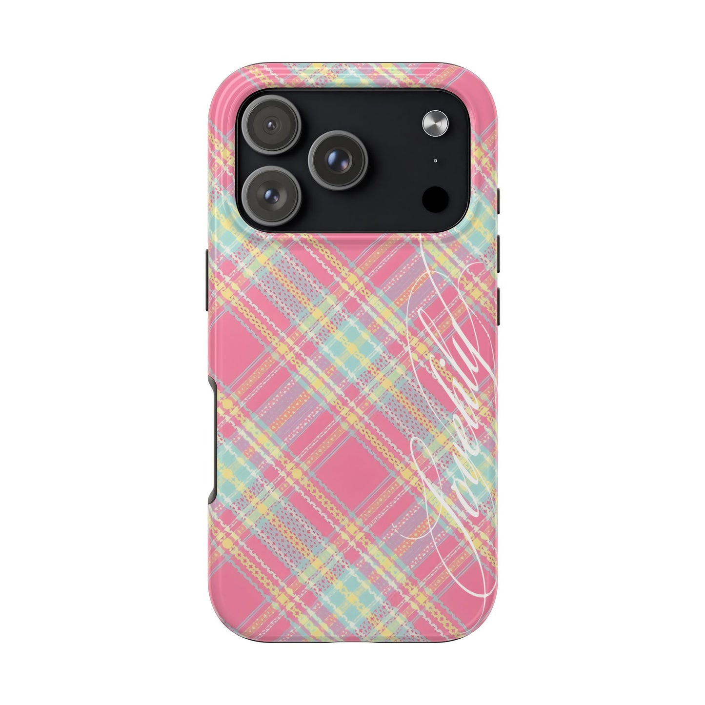 plaid colorful! stacked phone case