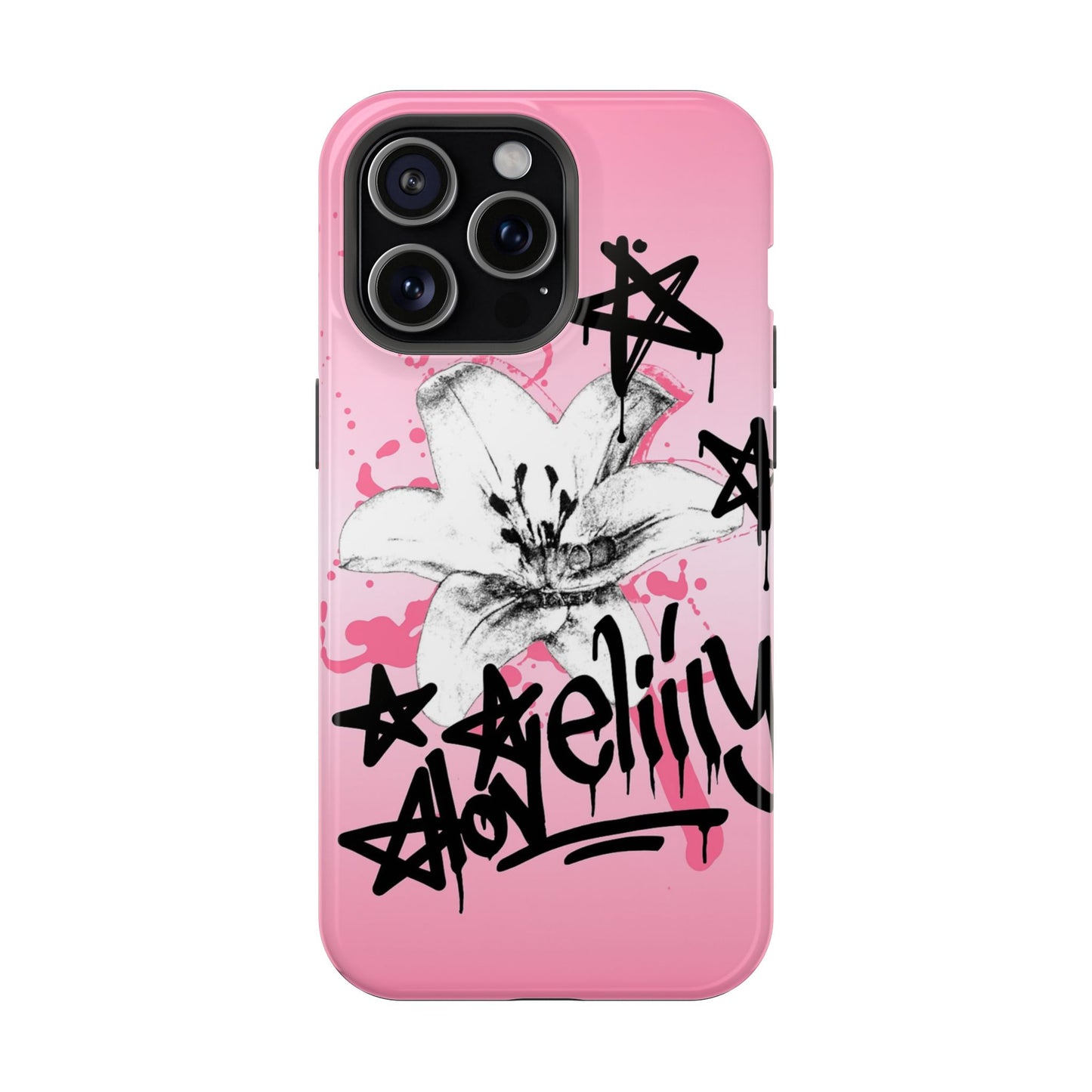 MAGSAFE black graffiti stacked phone case