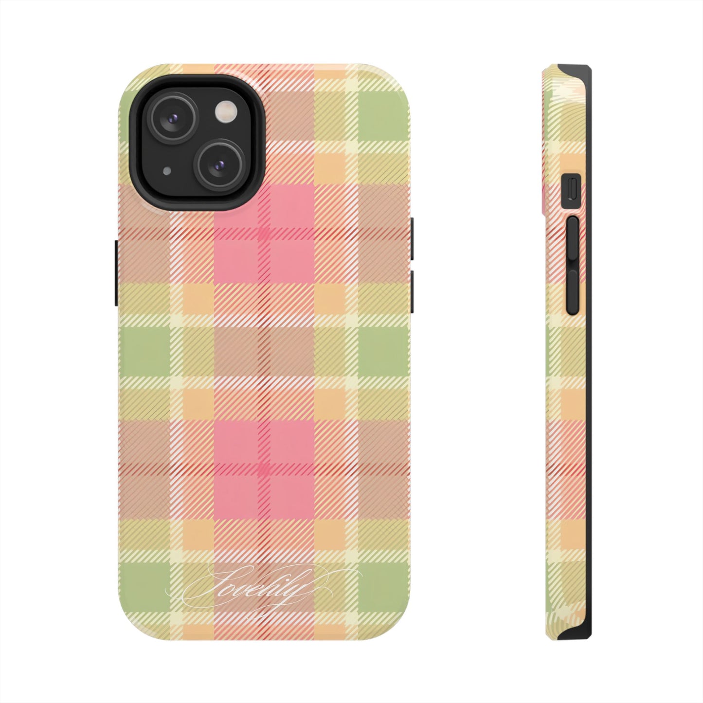 plaid colorful! stacked phone case