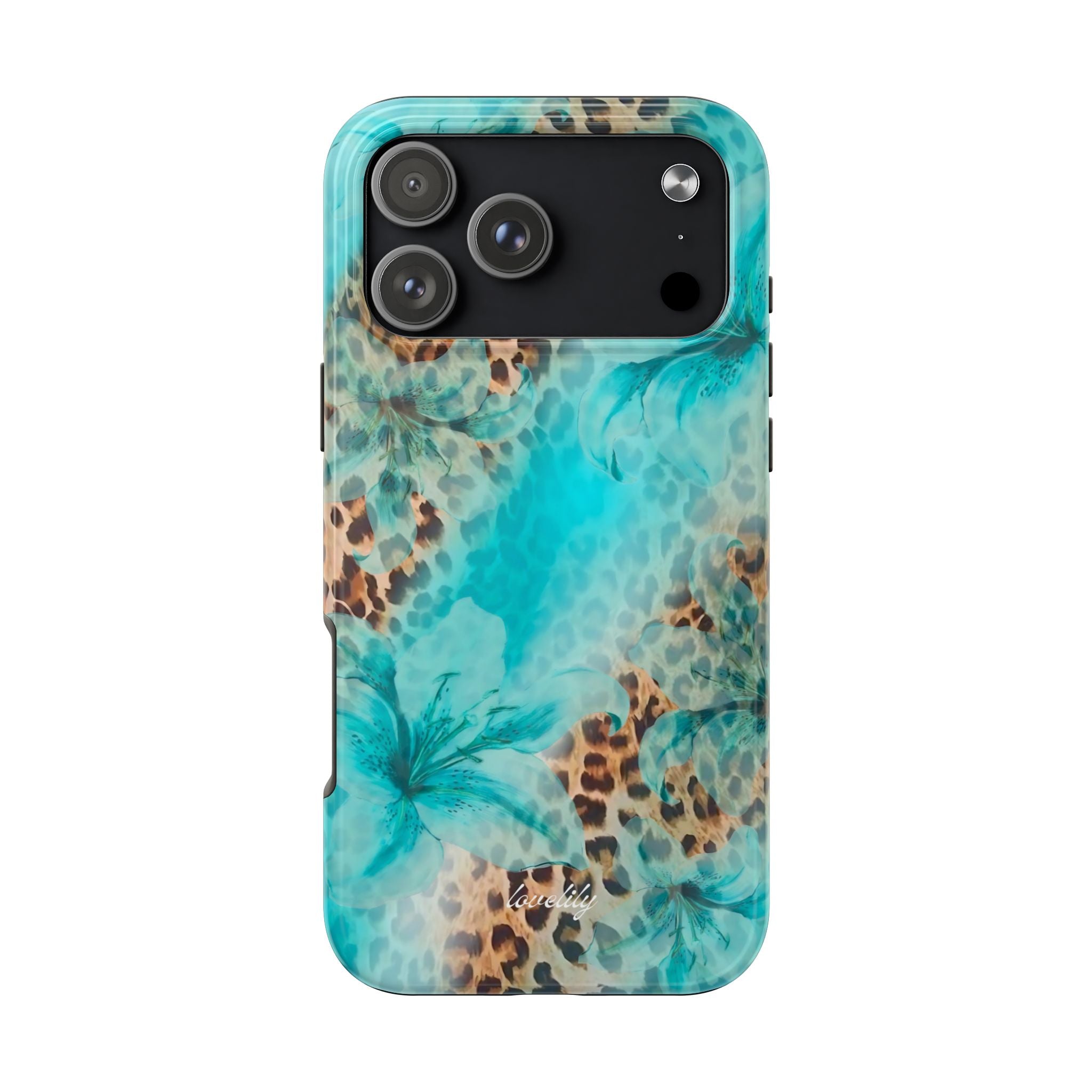 blue leopard lily stacked phone case – lovelilylittleshop