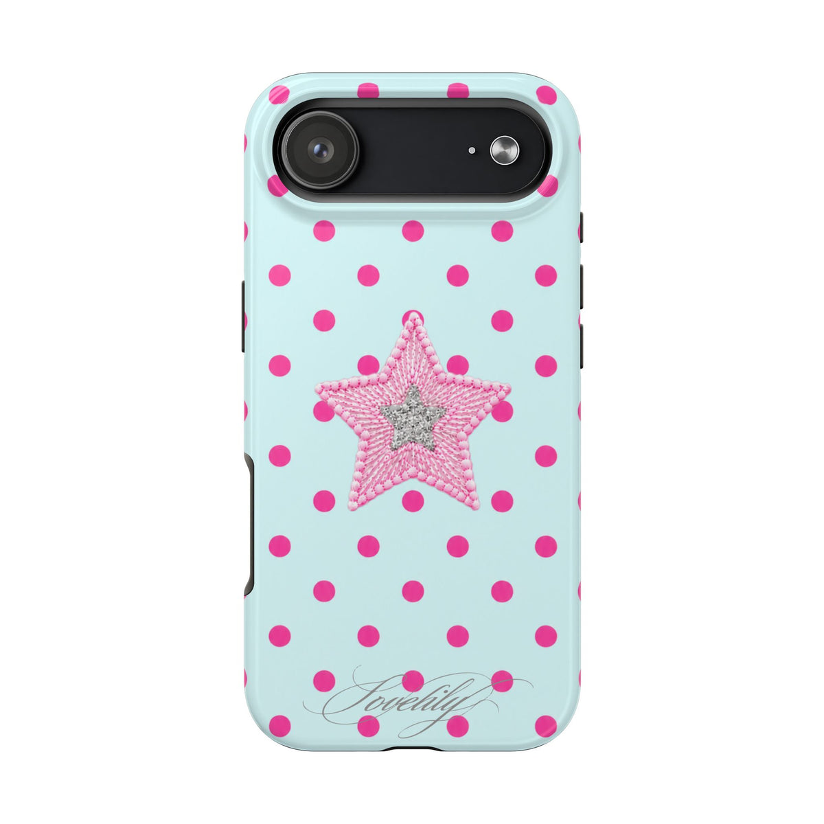 mint polka dot! stacked phone case