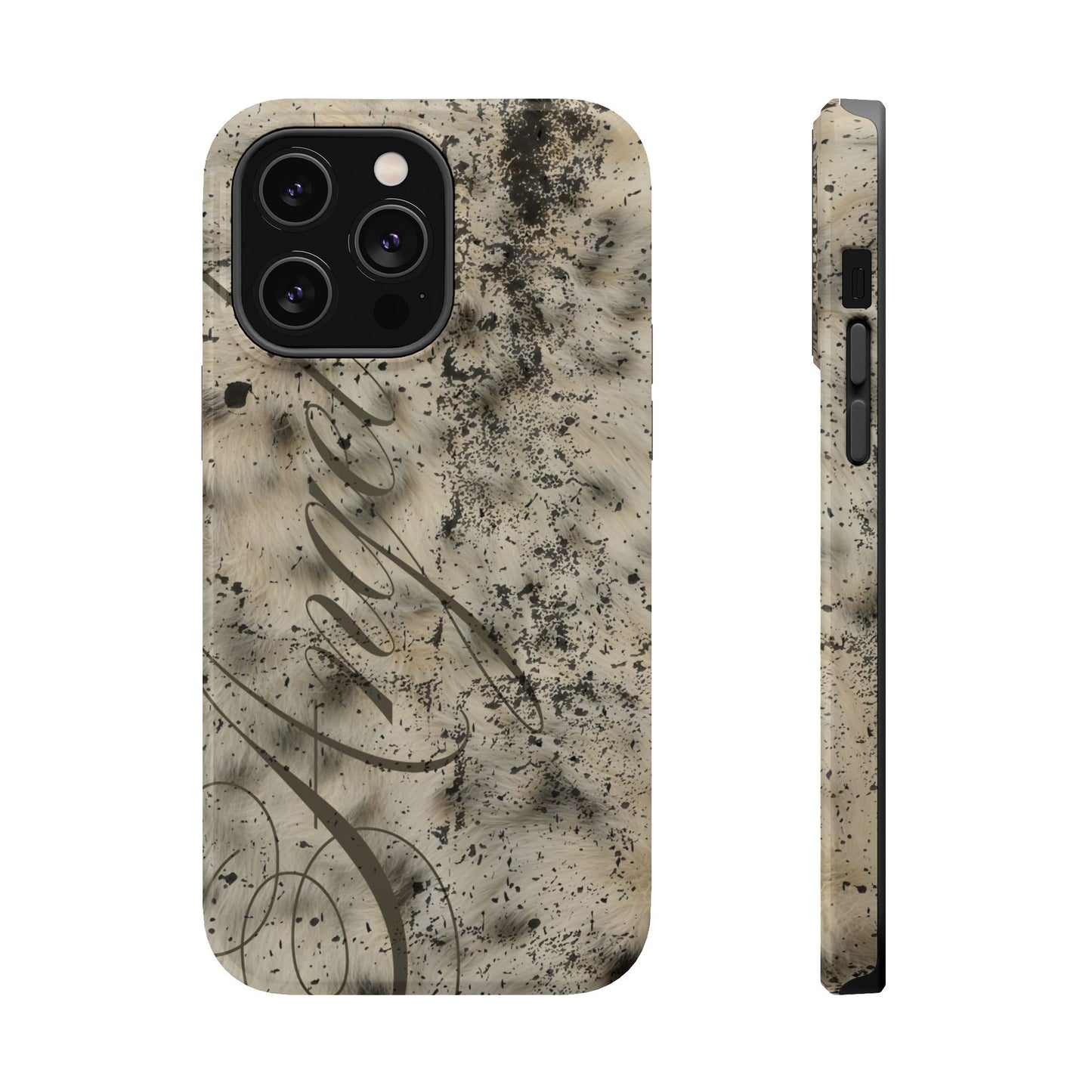 MAGSAFE leopard angel fur stacked phone case