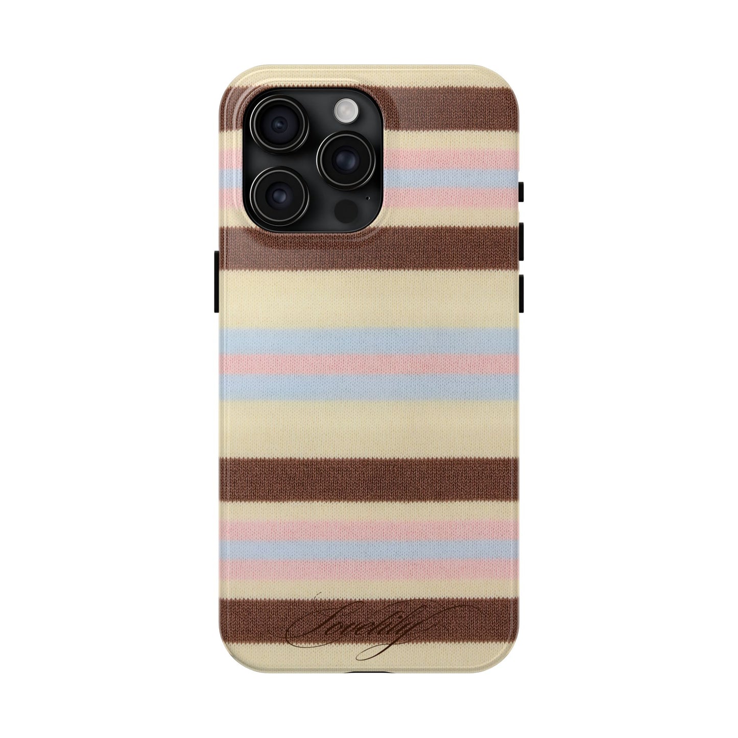 knitted pink n blue n brown! stacked phone case