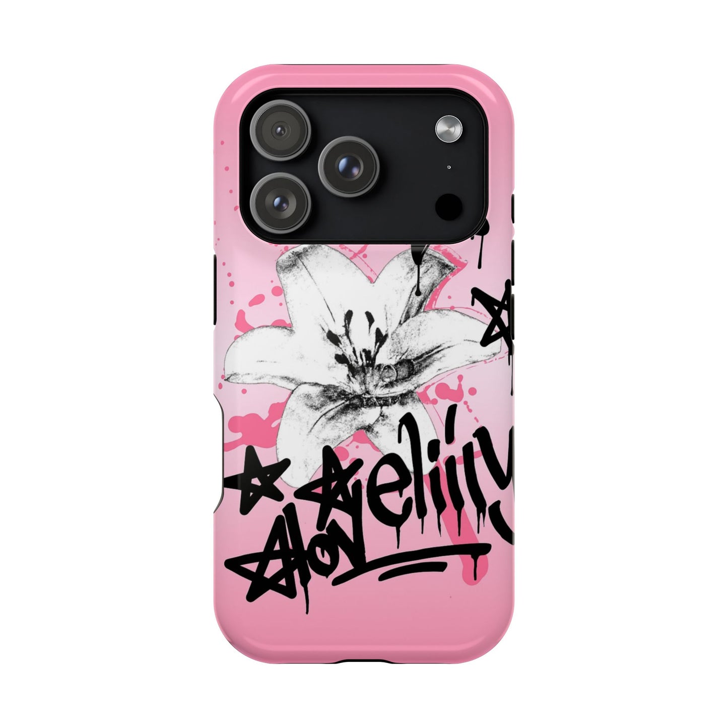 MAGSAFE black graffiti stacked phone case